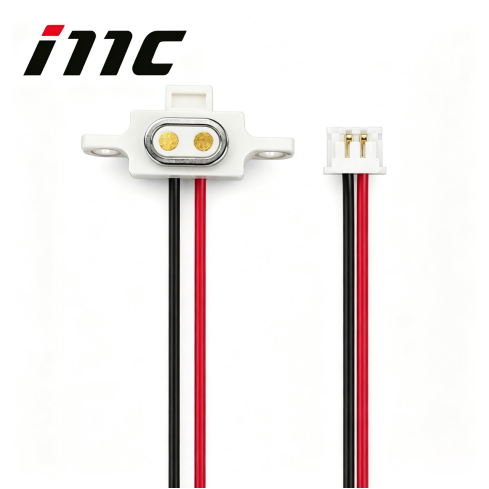 2P Female Pogo‑pin Magnetic Charging Cable with Mounting Tabs